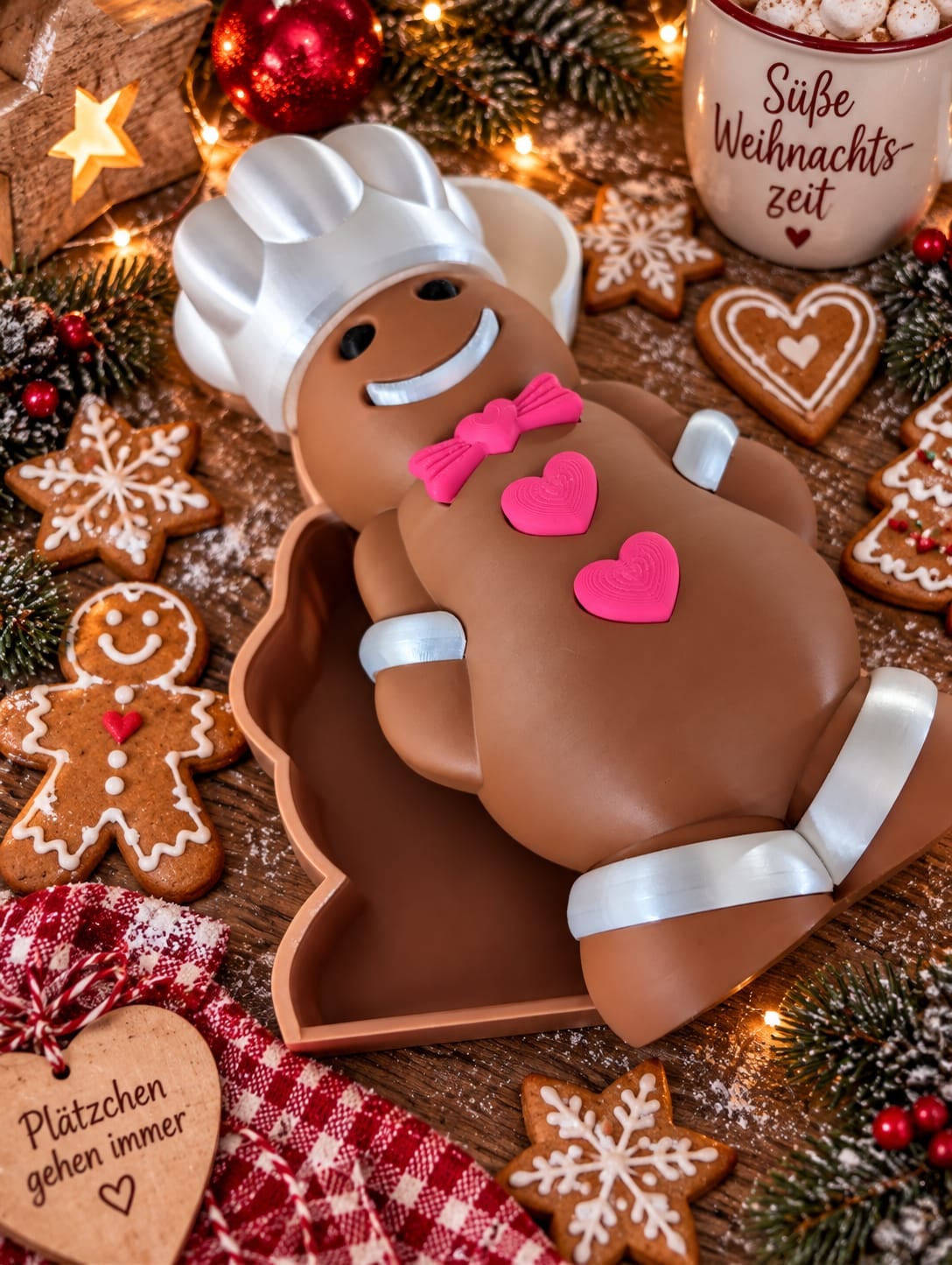 🍪 Ernie Lebkuchenmann Keksdose – liebevoll 3D-gedruckt 🎄