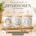 Personalisierte Spardose mit Holzdeckel – Individuelles Geschenk für Kinder & Erwachsene