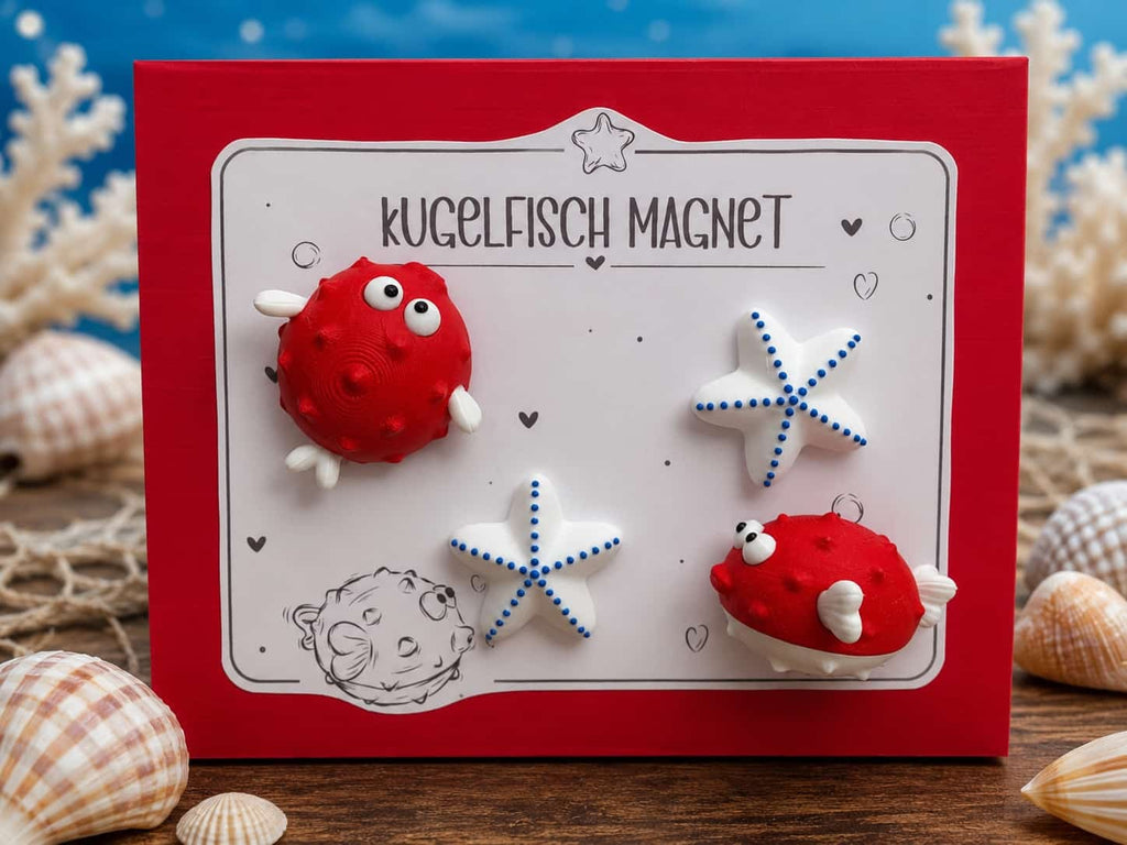 🐡🌊 Kugelfisch-Magnet-Set 🌊🐡