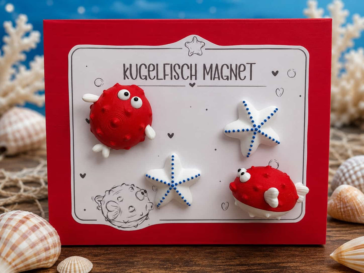 🐡🌊 Kugelfisch-Magnet-Set 🌊🐡
