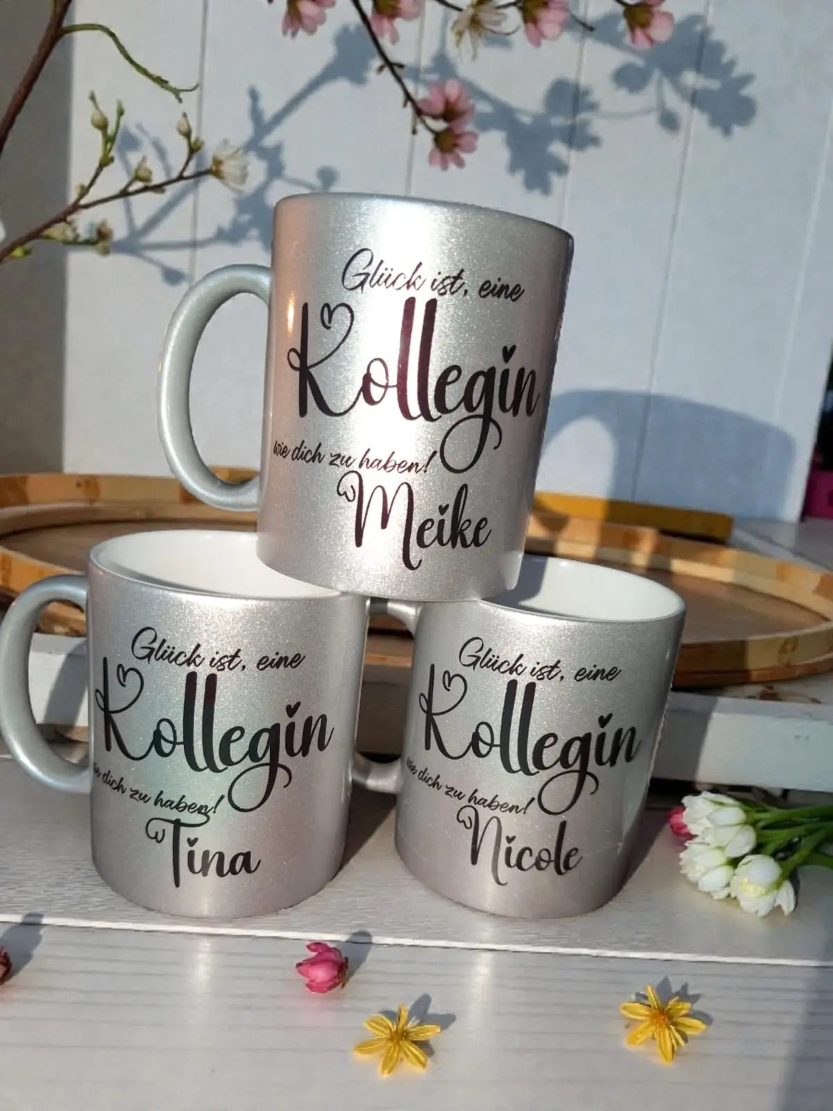 Tasse silber JanasKreativewerkstatt