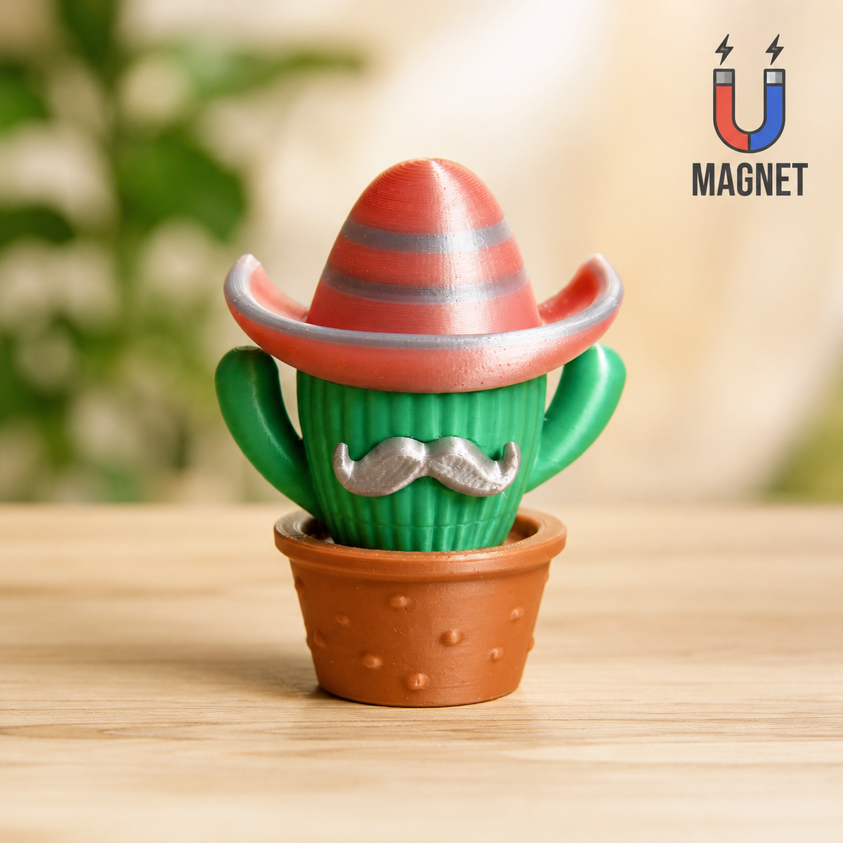 🌵 Kaktus-Magnet mit Sombrero – Der Hingucker für Kühlschrank & Magnetwand