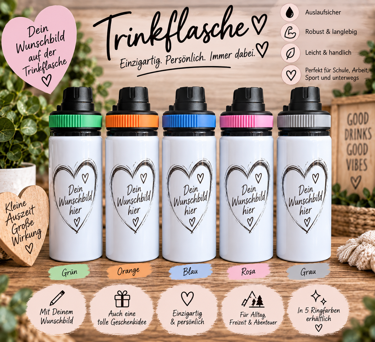🥤 Deine persönliche Wunsch-Trinkflasche 💕