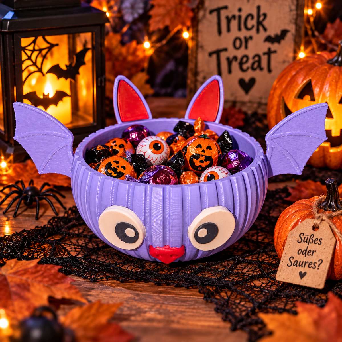 🦇🎃 Süßes oder Saures? – Unser kleiner Fledermaus-Bonbonnapf ist bereit! 🎃🦇