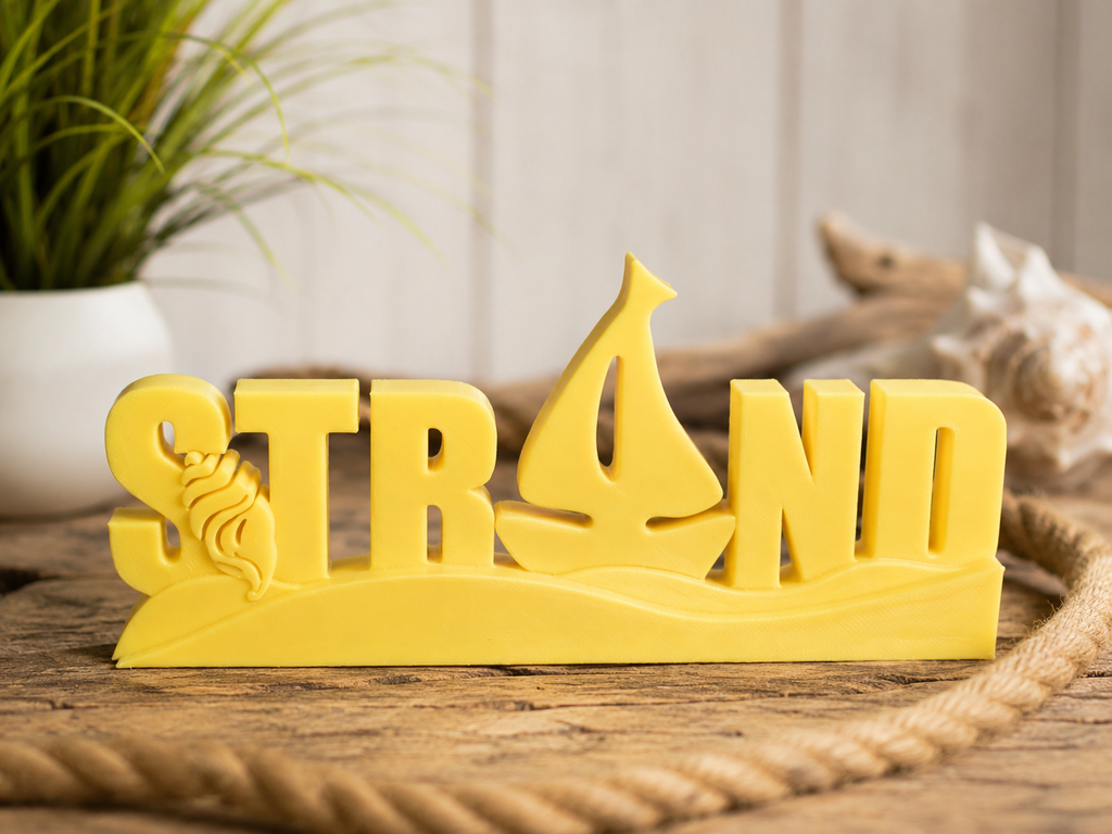 🏖️⚓ Maritimer 3D-Schriftzug „STRAND“ ⚓🏖️
