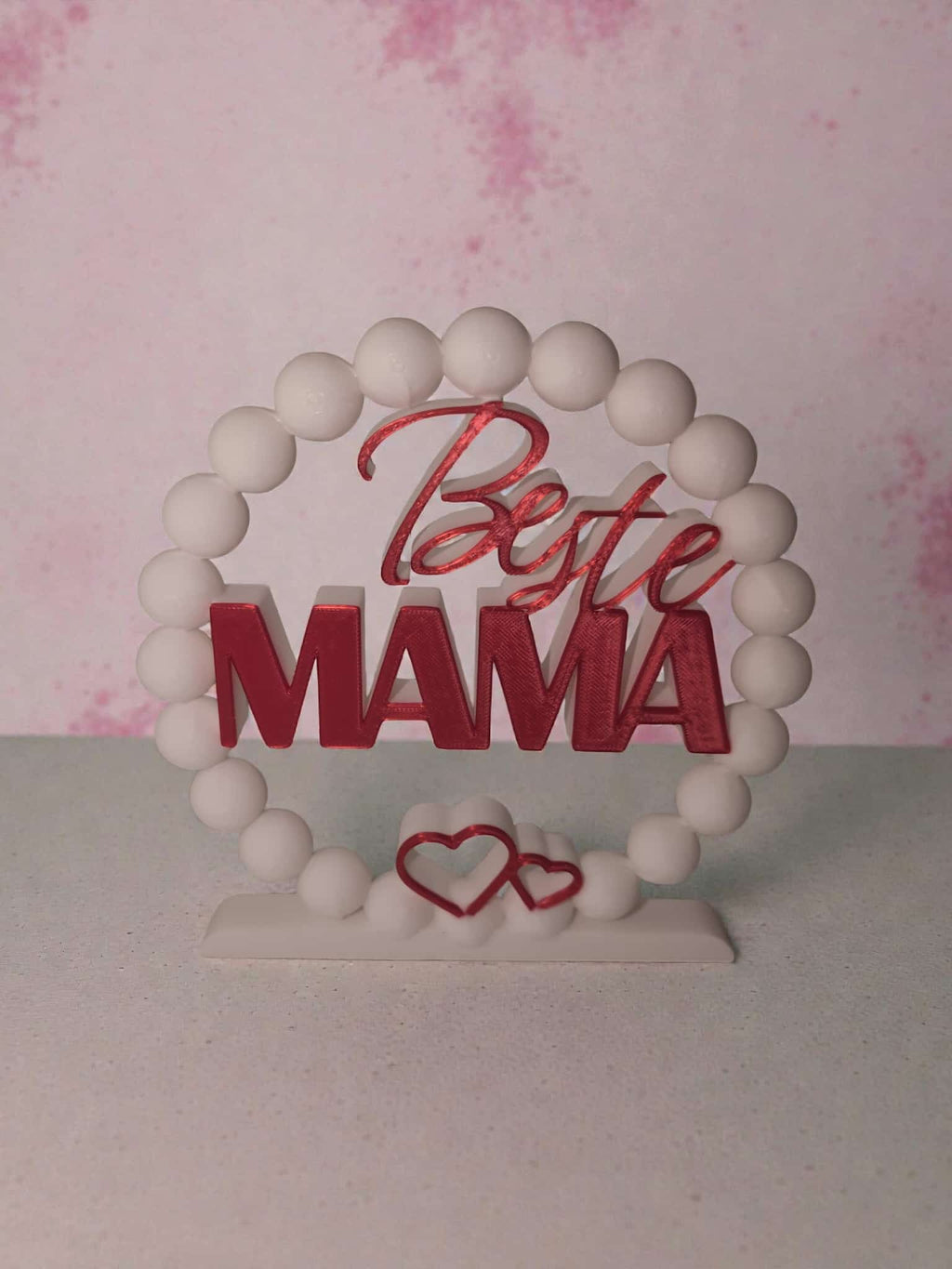 „Beste Mama“ Deko-Aufsteller – Liebevolles 3D-Design mit Herz