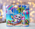 🐘🌴 Thermobecher mit süßem Elefanten-Design – 590 ml 🌞✨ JanasKreativewerkstatt